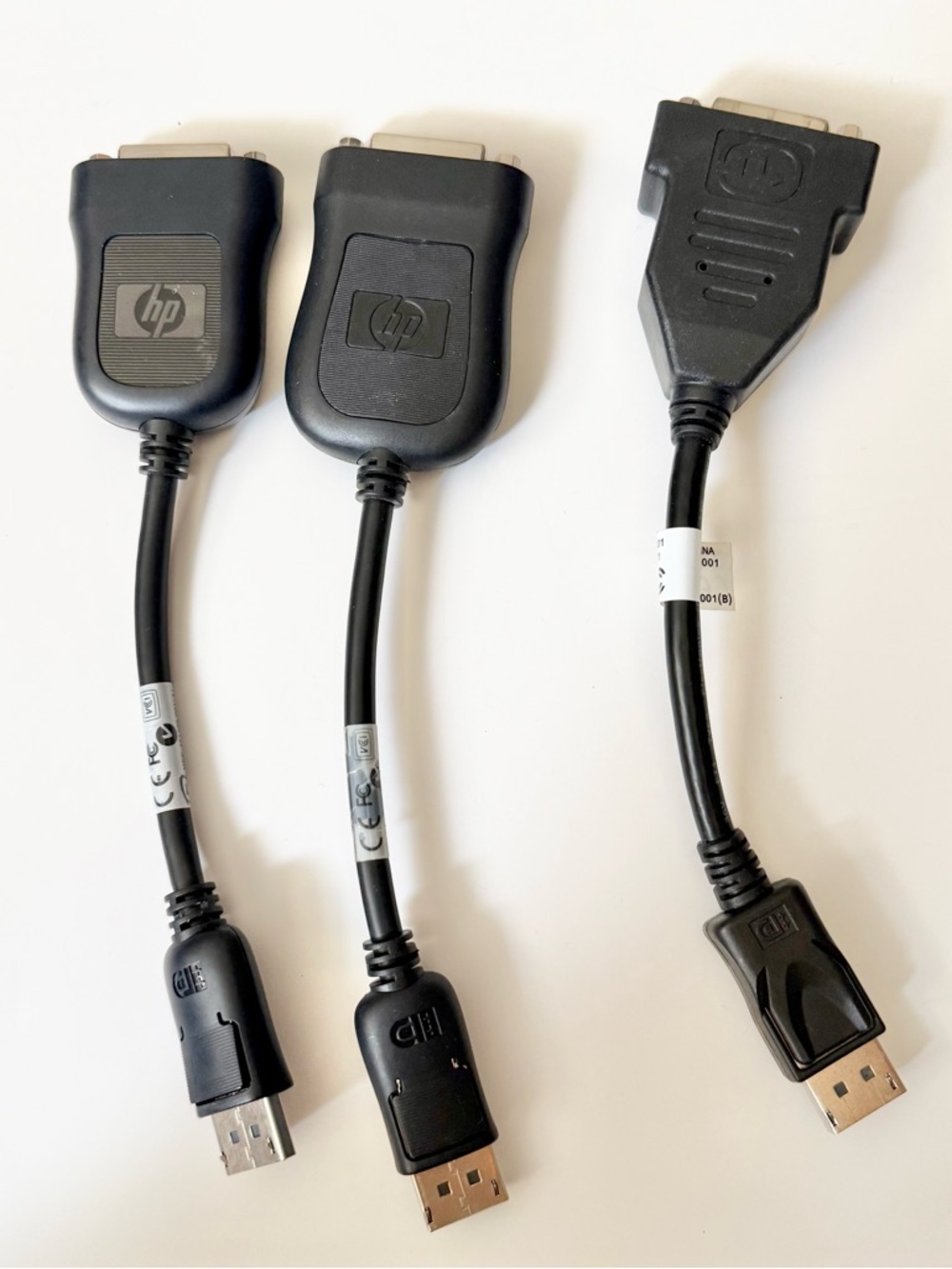 HP Black DisplayPort to DVI Adapter Cables (3-Pack)